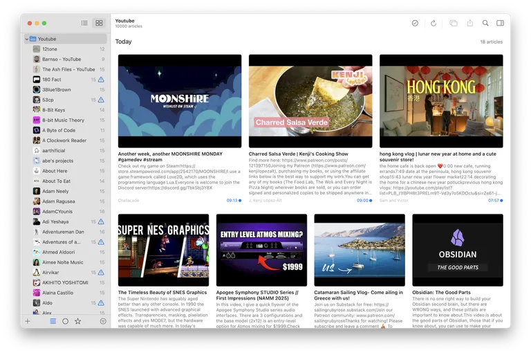 My YouTube subscriptions